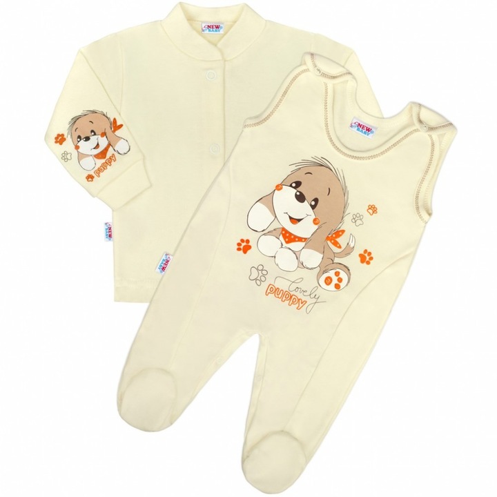 Set pentru bebelusi, New Baby, Bumbac, 98 cm, Bej