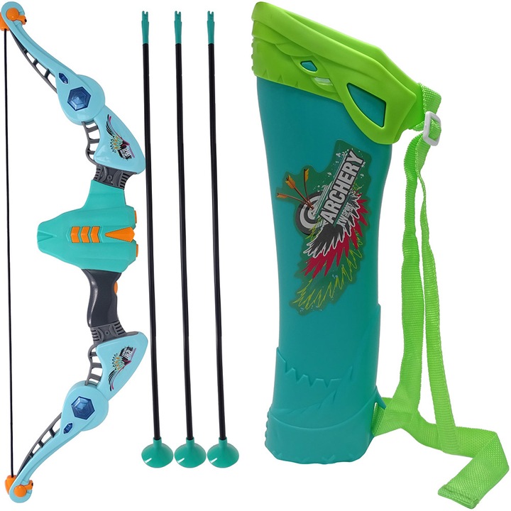 Комплект лък, 3 стрели, ножница, мишена, SALAMANDRA KIDS® многоцветен
