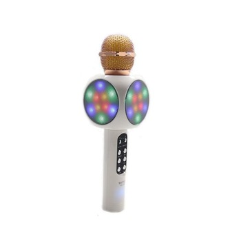 Microfon Karaoke Disco LED Wster, Radio si Recorder, Wireless cu Boxe si Bluetooth 4.1 M1 Alb Microfon Karaoke Disco LED Wster, Radio si Recorder, Wireless cu Boxe si Bluetooth 4.1 M1 Alb