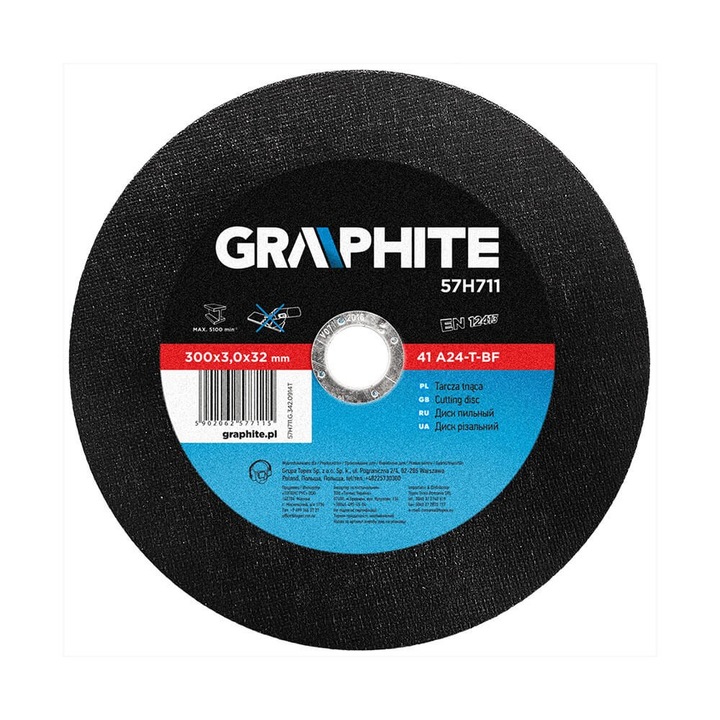 Disc de taiere pentru metal, 300x32 mm, 57H711 Graphite