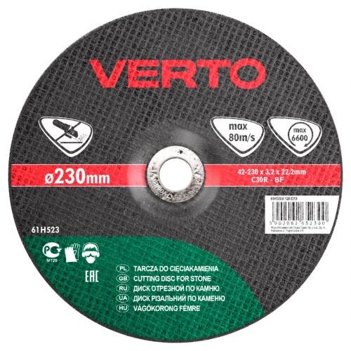 Disc de taiere pentru piatra, 230x22.2mm, 61H523, Verto