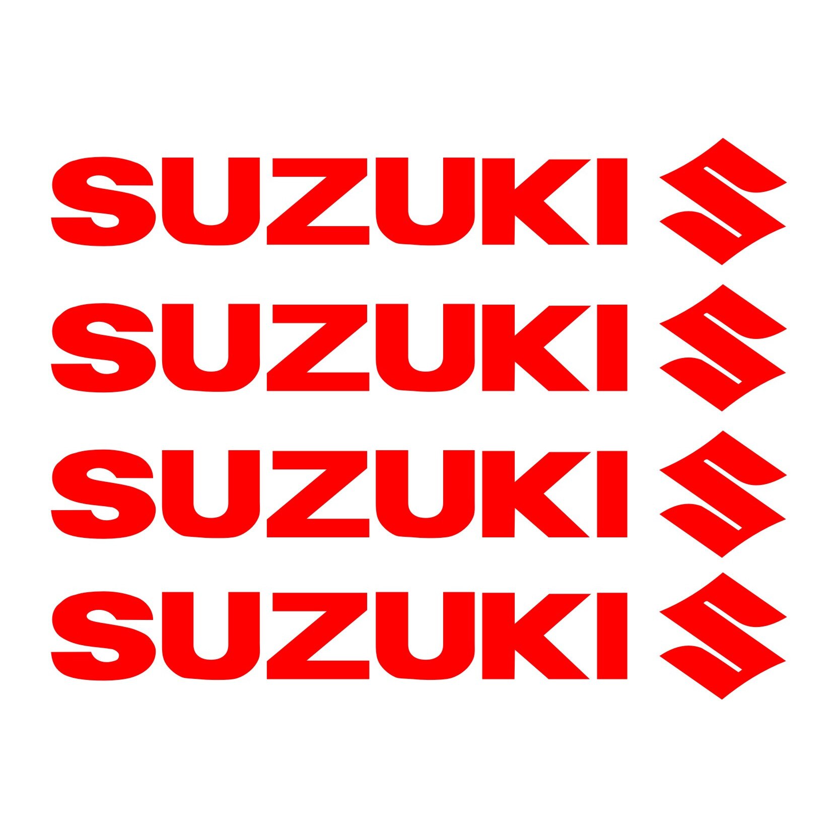 Set stickere manere Suzuki, sticker decorativ, culoare rosie