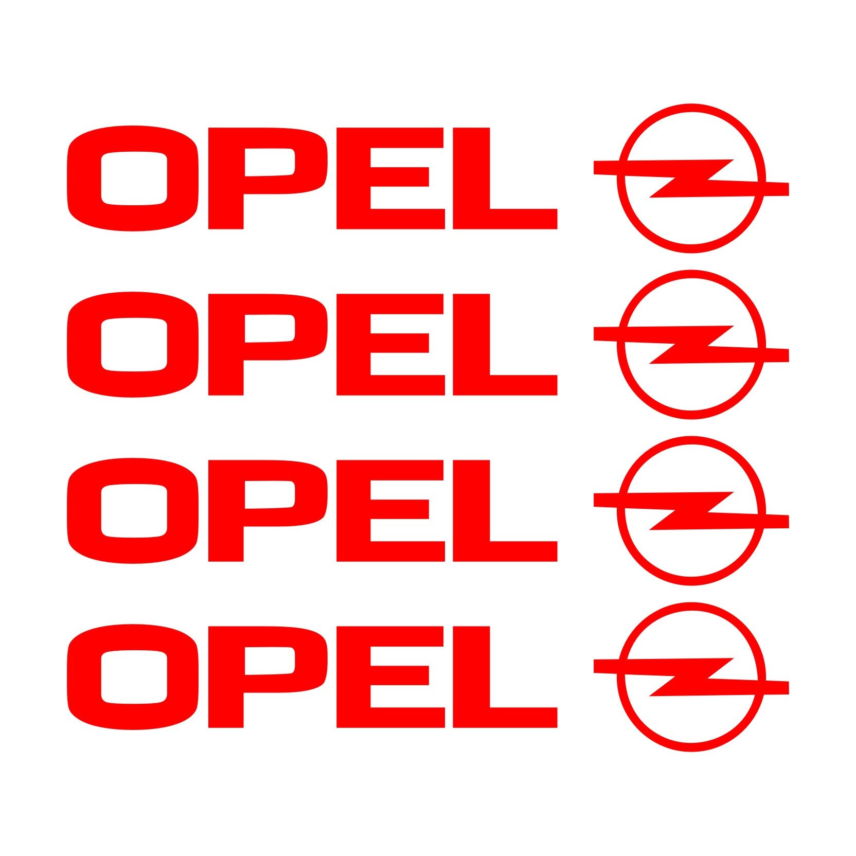 Set stickere manere Opel, sticker decorativ, culoare rosie