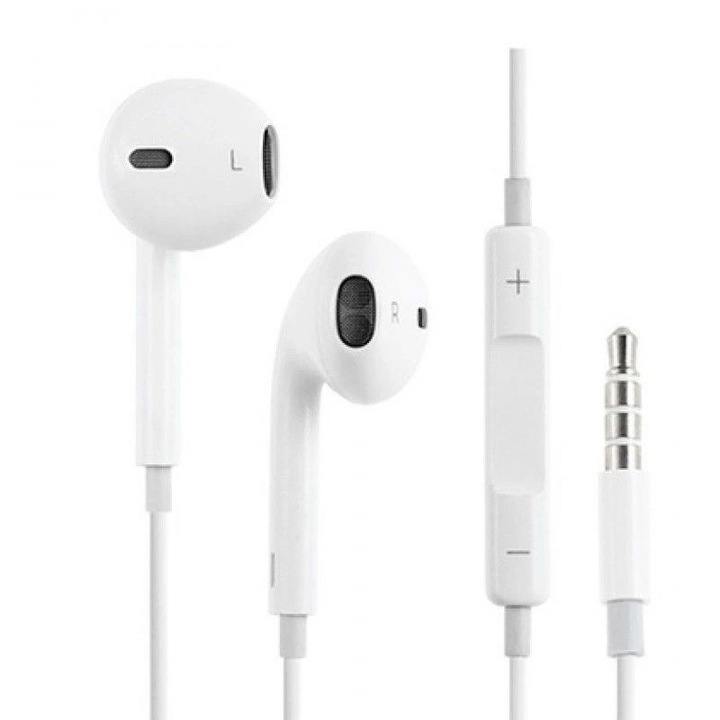 Casti audio High Quality EarPods pentru iPhone 4,4S,5,5S,5SE,6,6S,6S+ Albe