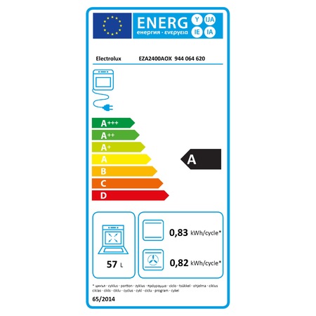 Cuptor incorporabil Electrolux EZA2400AOX, Electric, Curatare catalitica, 57l, Clasa A, Inox antiamprenta