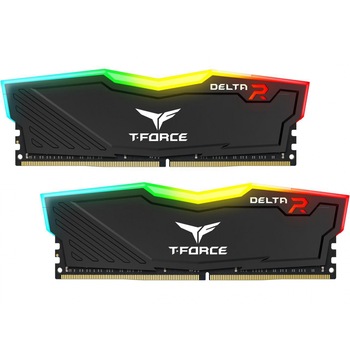 Memorie Team Group T-Force Delta RGB Black DDR4 - 16GB (2x8GB) 2666MHz CL16-18-18-38 1.2V Memorie Team Group T-Force Delta RGB Black DDR4 - 16GB (2x8GB) 2666MHz CL16-18-18-38 1.2V