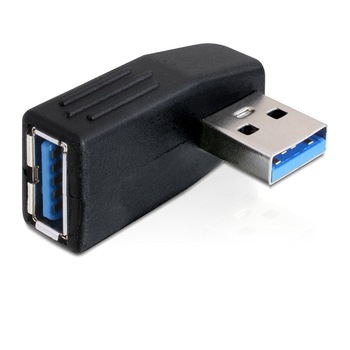 Adaptor USB 3.0 tata-mama in unghi de 90 de grade orizontal, Delock - 65341 Adaptor USB 3.0 tata-mama in unghi de 90 de grade orizontal, Delock - 65341