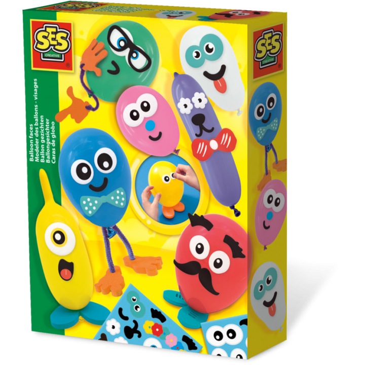 Творческа игра SES Creative Лица от балони, Многоцветен