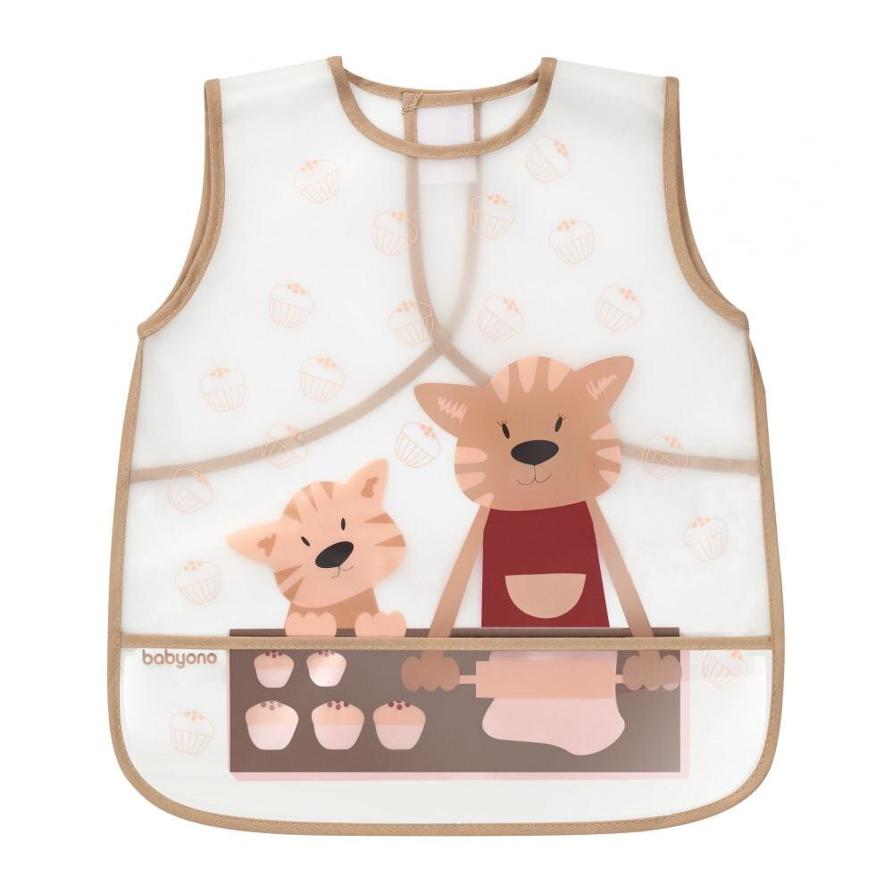 Baveta sort plastic Baby Ono 12 luni + pisici