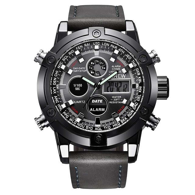 Ceas Barbatesc XINEW, Fashion & Casual, curea piele, model negru, CS1000