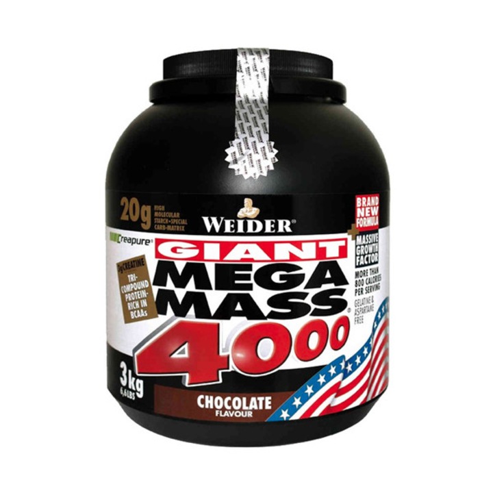 Suplimentar nutritv pentru cresterea masei musculare Mega Mass 4000, 3000 g, Weider