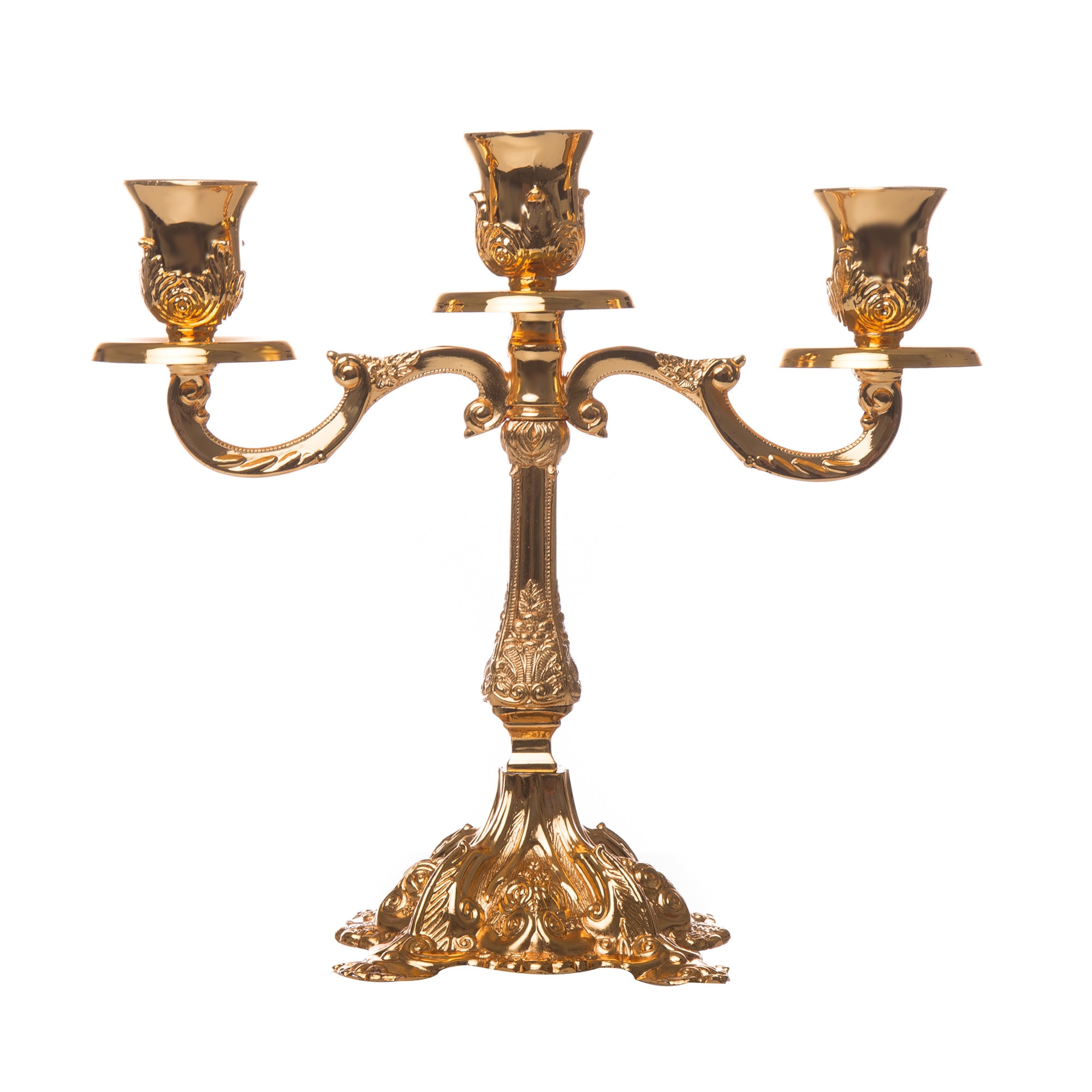 Sfesnic trei brate auriu 23*10*22 cm