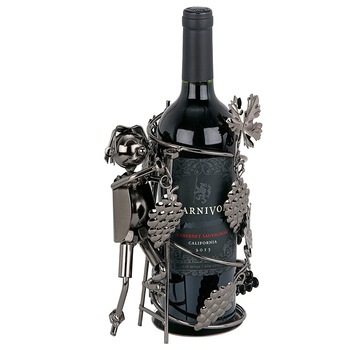 Suport pentru sticla vin model culegator struguri, H 21 cm Suport pentru sticla vin model culegator struguri, H 21 cm