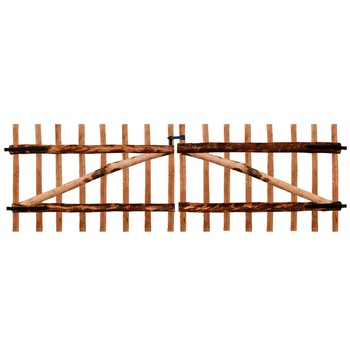 Poarta dubla pentru gard, vidaXL, Lemn de alun, 300 x 100 cm, Maro Poarta dubla pentru gard, vidaXL, Lemn de alun, 300 x 100 cm, Maro
