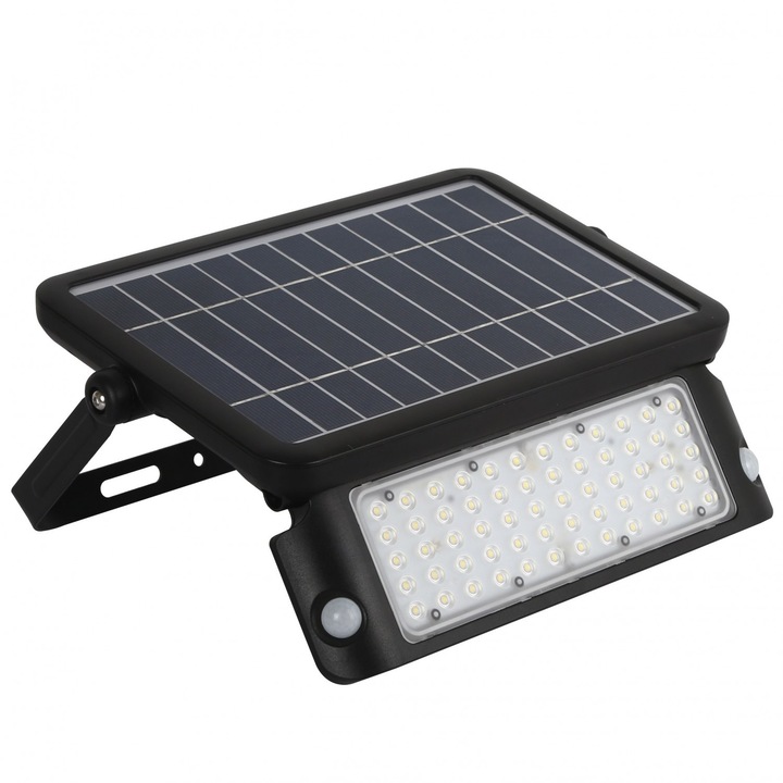 Proiector LED solar, 10W, lumina rece, Hepol