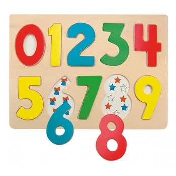 Puzzle din lemn Woodyland cu numere colorate Puzzle din lemn Woodyland cu numere colorate