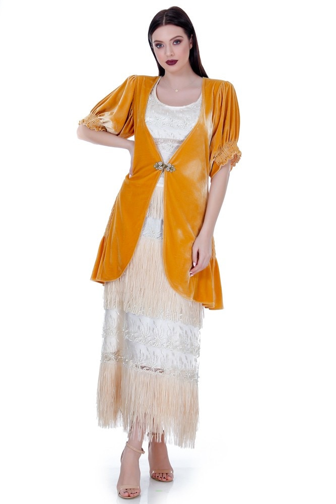 Bluzon galben catifea Liza Panait RM-58E