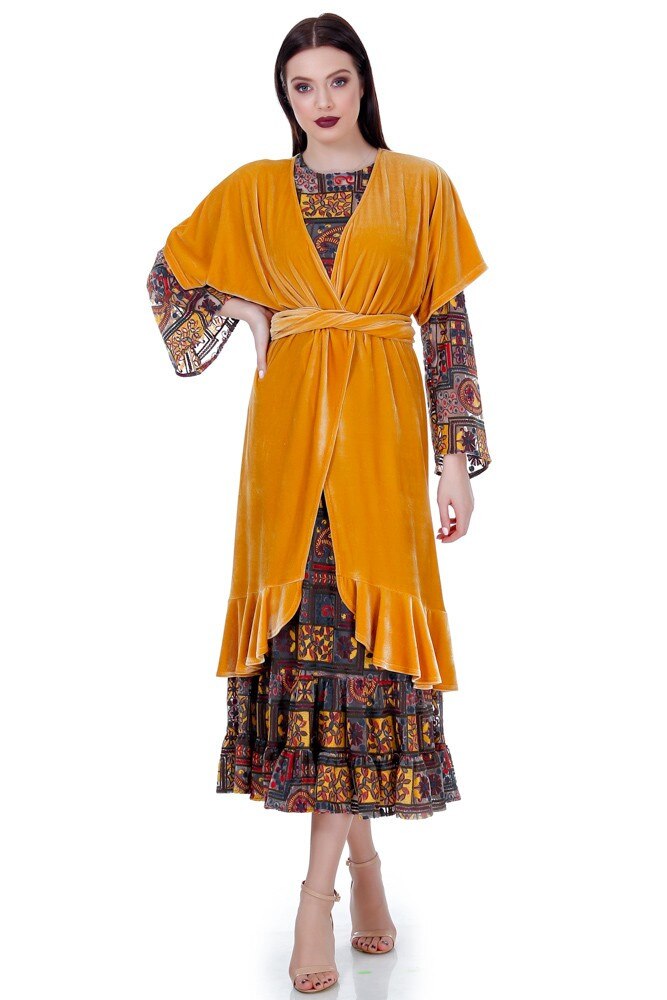 Bluzon galben catifea Liza Panait RM-61E