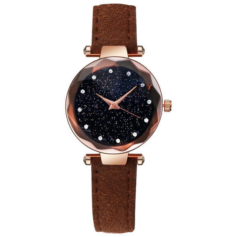 Ceas de dama Geneva Starry Sky, stil Fashion, curea piele