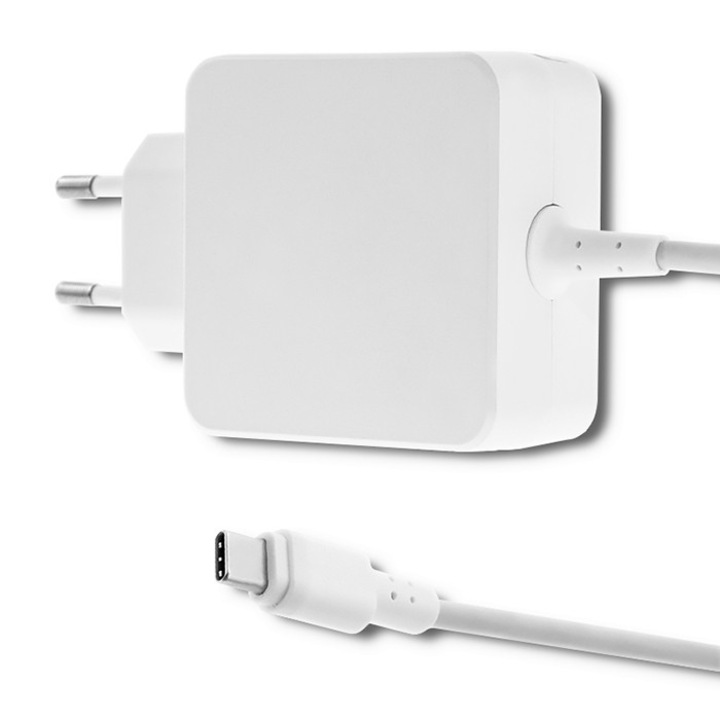 Qoltec Töltő, Univerzális, AC 45W 20V 2,25A USB C, fehér