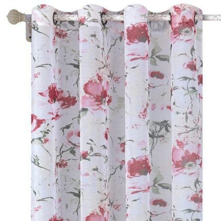 Draperie Blackout Alba Cu Motive Florale 140 X 250 Cm Emag Ro