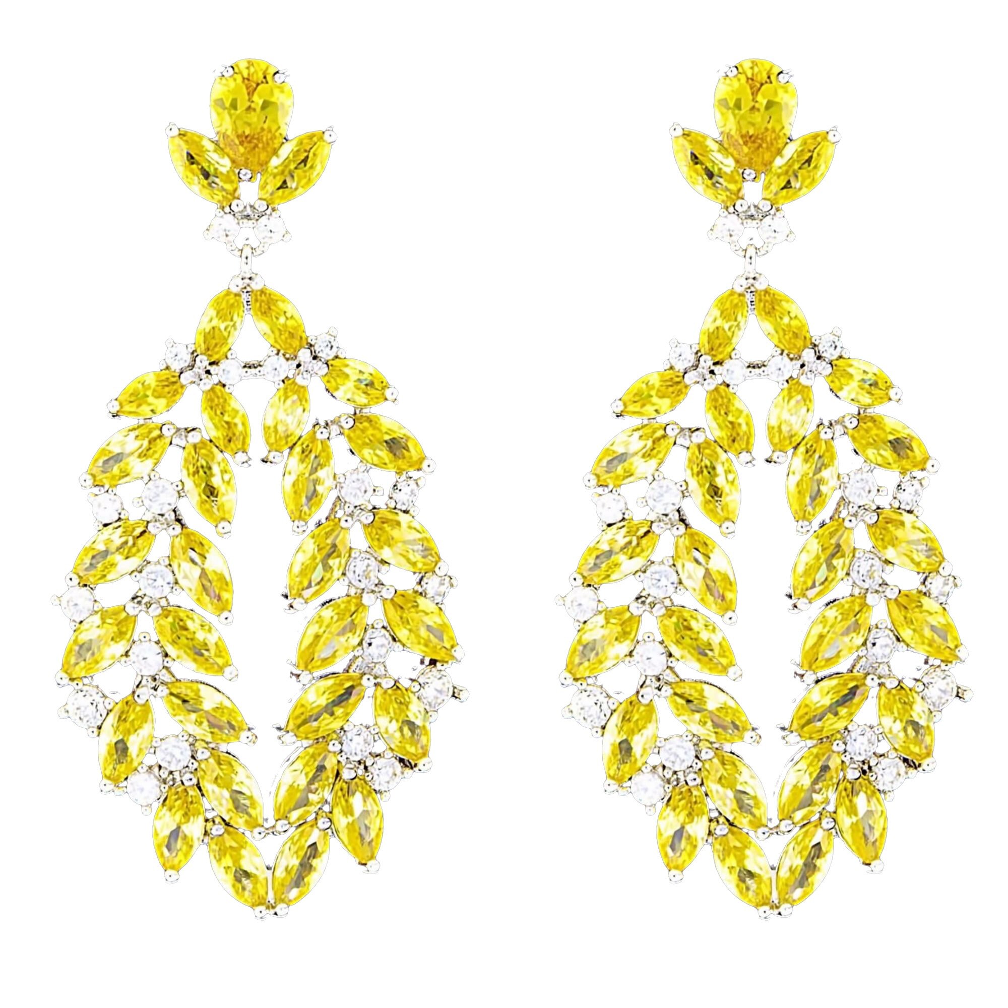 Cercei placati cu Aur 18K si Diamante, Omega Platinum & Yellow