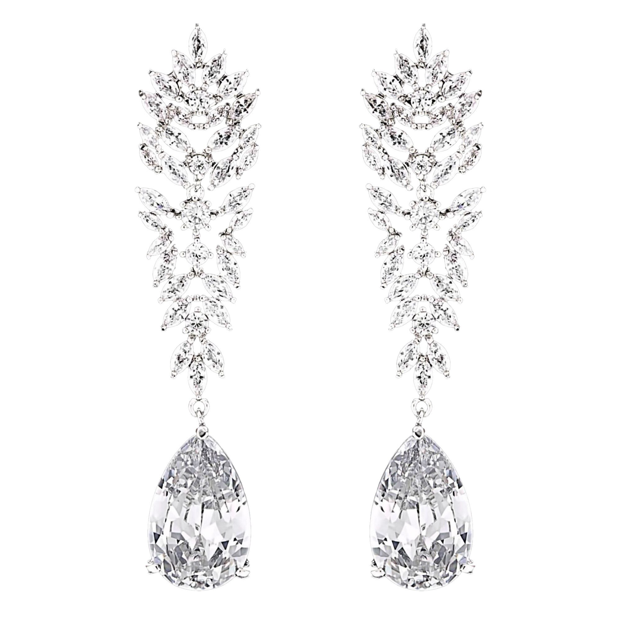 Cercei placati cu Aur 18K si Diamante, Penelope