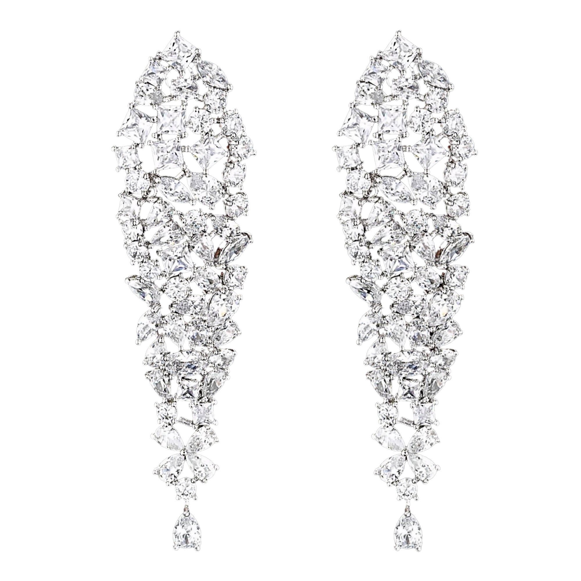 Cercei placati cu Aur 18K si Diamante, Philadelphia