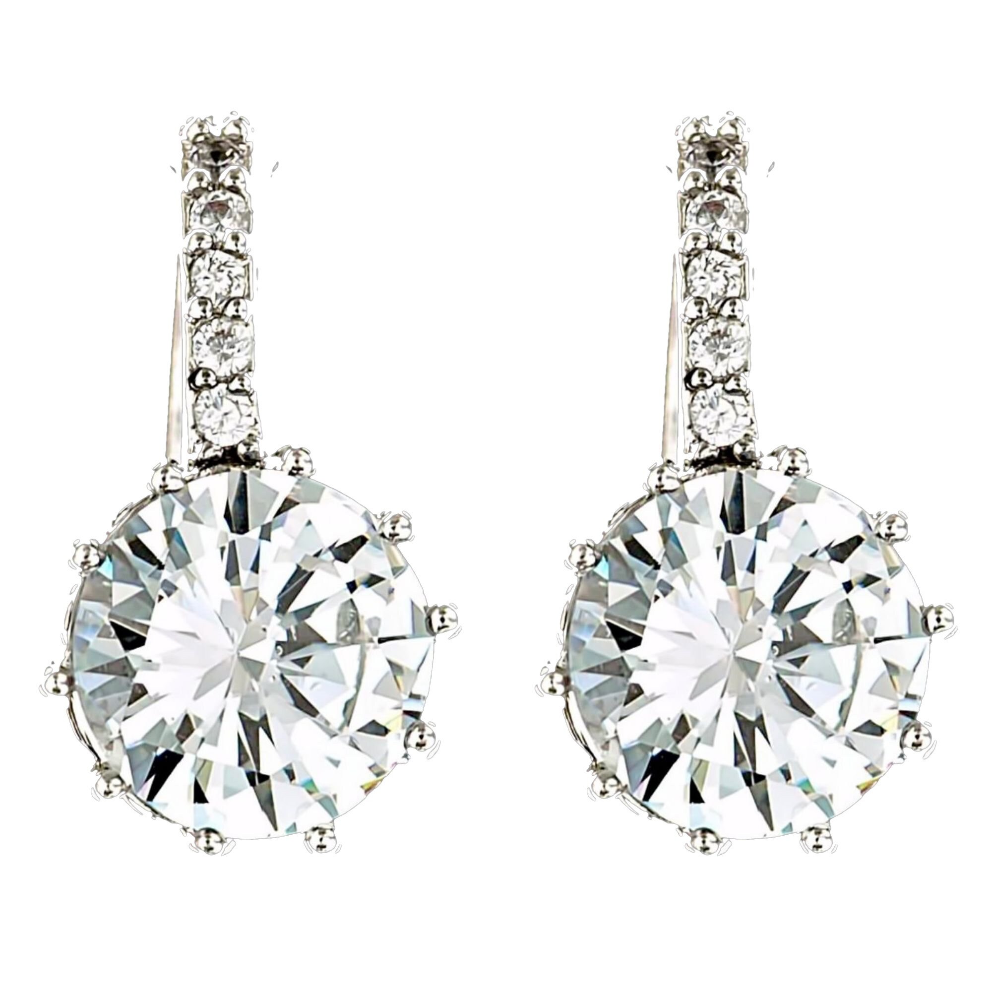 Cercei placati cu Aur 18K si Diamante, Sofia Platinum