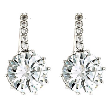 Cercei placati cu Aur 18K si Diamante, Sofia Platinum Cercei placati cu Aur 18K si Diamante, Sofia Platinum