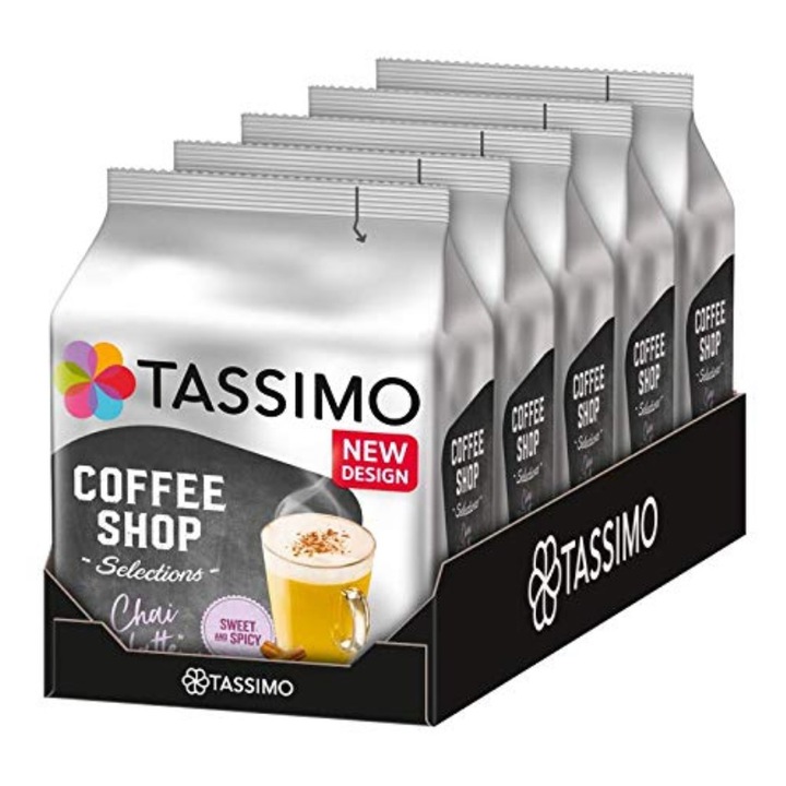 Set 5 X Capsule ceai Tassimo Chai Latte, 40 bauturi, 940 g.