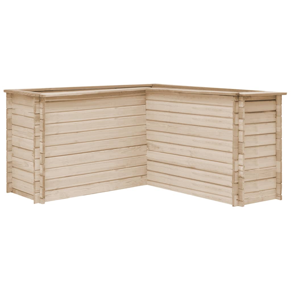 Jardiniera de gradina, vidaXL, Lemn pin tratat FSC, 150x150x80 cm, Maro