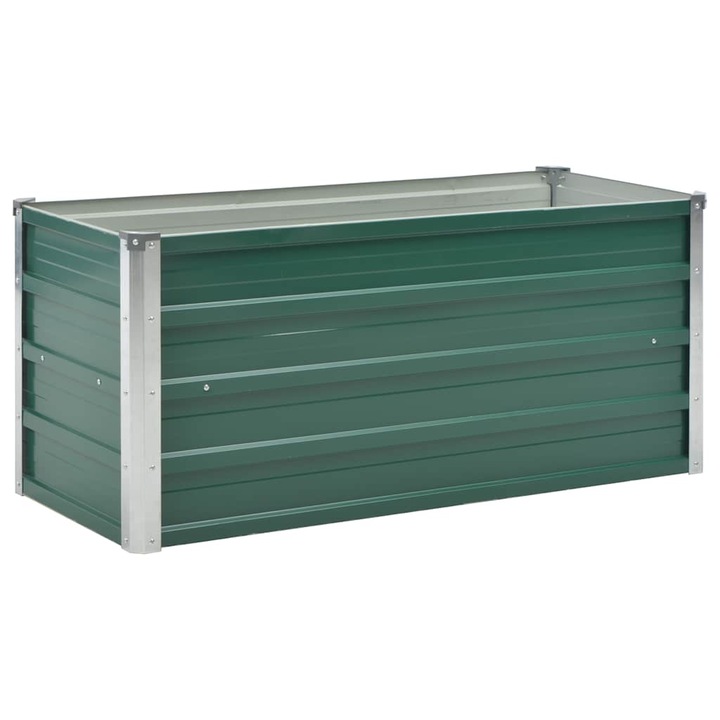 Strat inaltat de gradina vidaXL, verde, 100x40x45 cm, otel galvanizat 44855