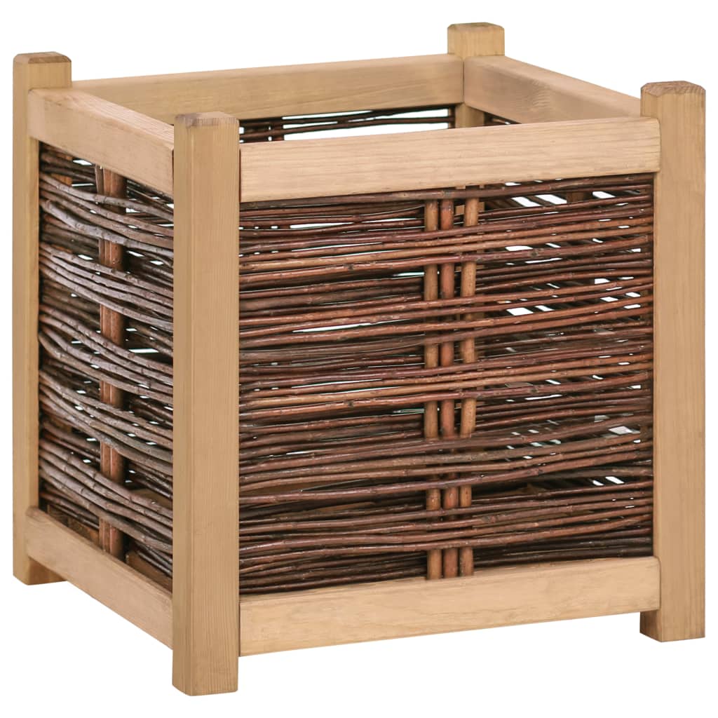 Jardiniera de gradina, vidaXL, Lemn masiv de pin, 40 x 40 x 40 cm, Maro