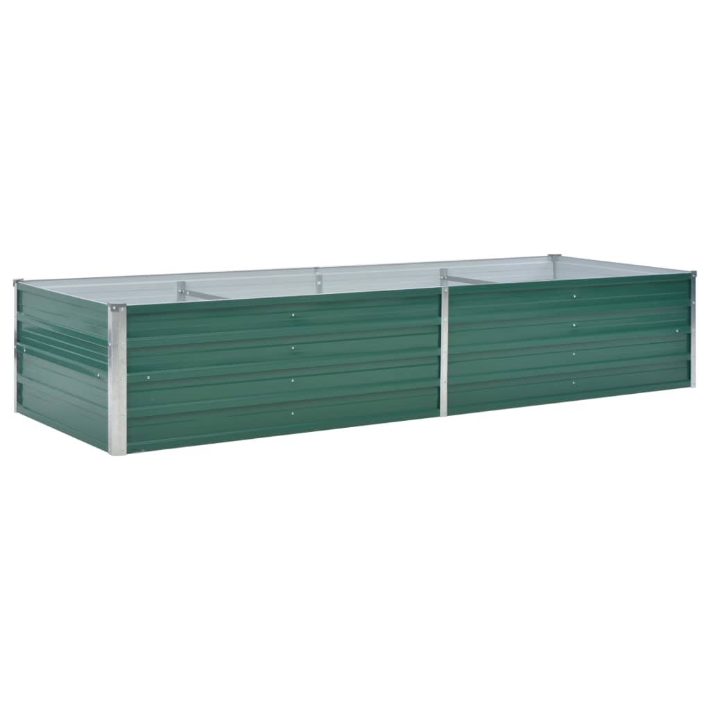 Jardiniera de gradina, vidaXL, Otel galvanizat, 240 x 80 x 45 cm, Verde