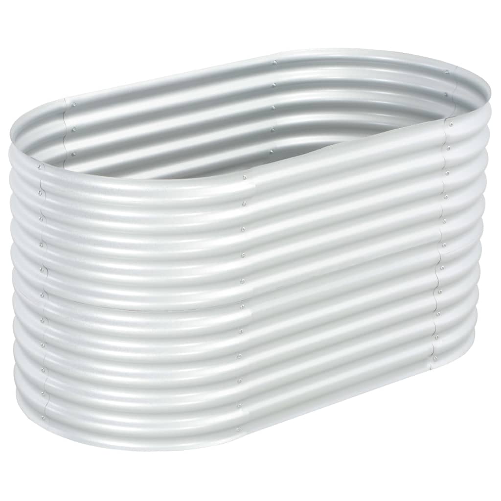 Jardiniera de gradina, vidaXL, Otel galvanizat, 160 x 80 x 81 cm, Argintiu