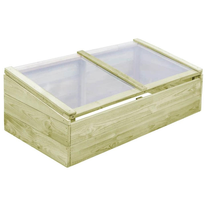 Sera vidaXL, Lemn pin tratat, 100 x 50 x 35 cm, Verde