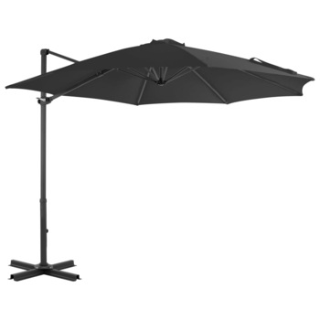 Umbrela de gradina, vidaXL, Otel, 3 x 2,38 m, Gri
