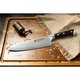 Cutitul bucatarului profesional Maranc, din otel de damasc cu 67 de straturi, maner din lemn de palisandru, cutit bucatarie, taiere precisa, durabilitate, lama de 20 cm, M6