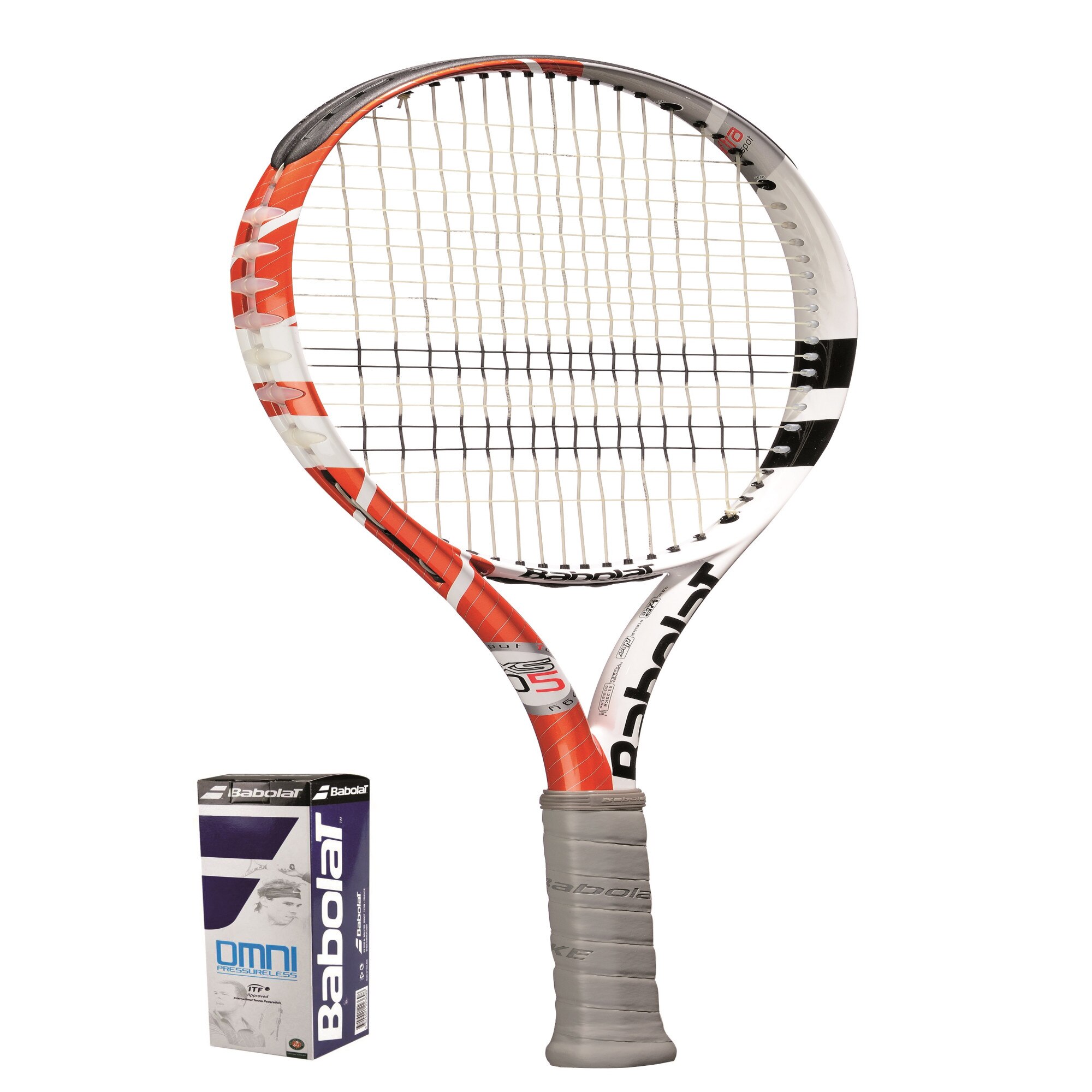 Racheta Babolat XS 102 Rosu, Maner L 3 + Set 3 mingi Babolat Omni All Court
