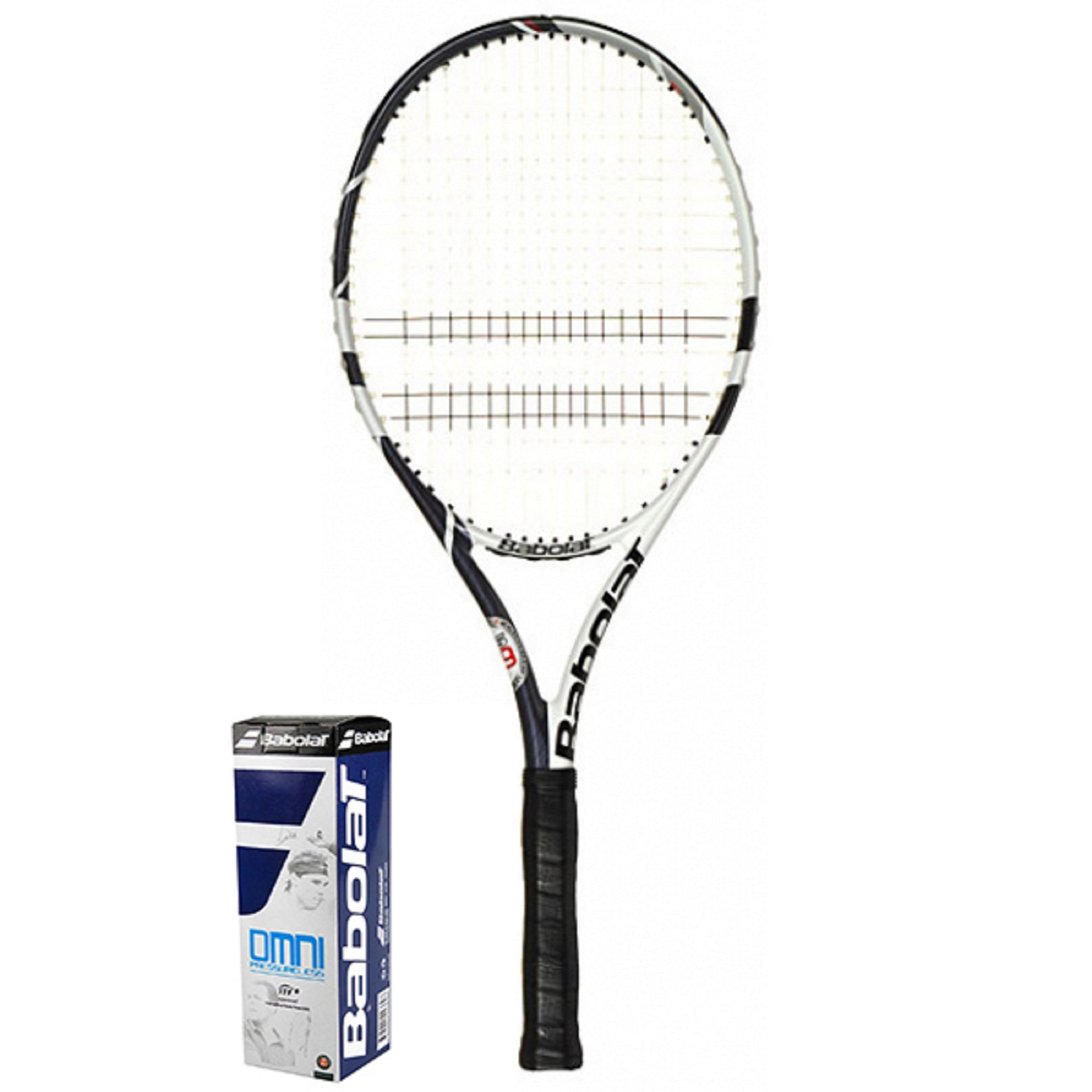 Racheta Babolat XS 105 Negru, Maner L 2 + Set 3 mingi Babolat Omni All Court