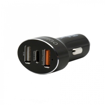 Incarcator auto EVO Tellur Quick Charge cu 3 porturi USB Incarcator auto EVO Tellur Quick Charge cu 3 porturi USB