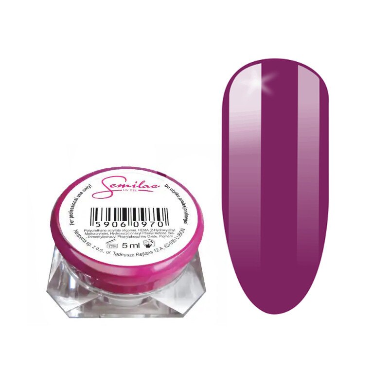 Gel UV color pentru unghii Semilac, 5 g, Pink Cherry 012