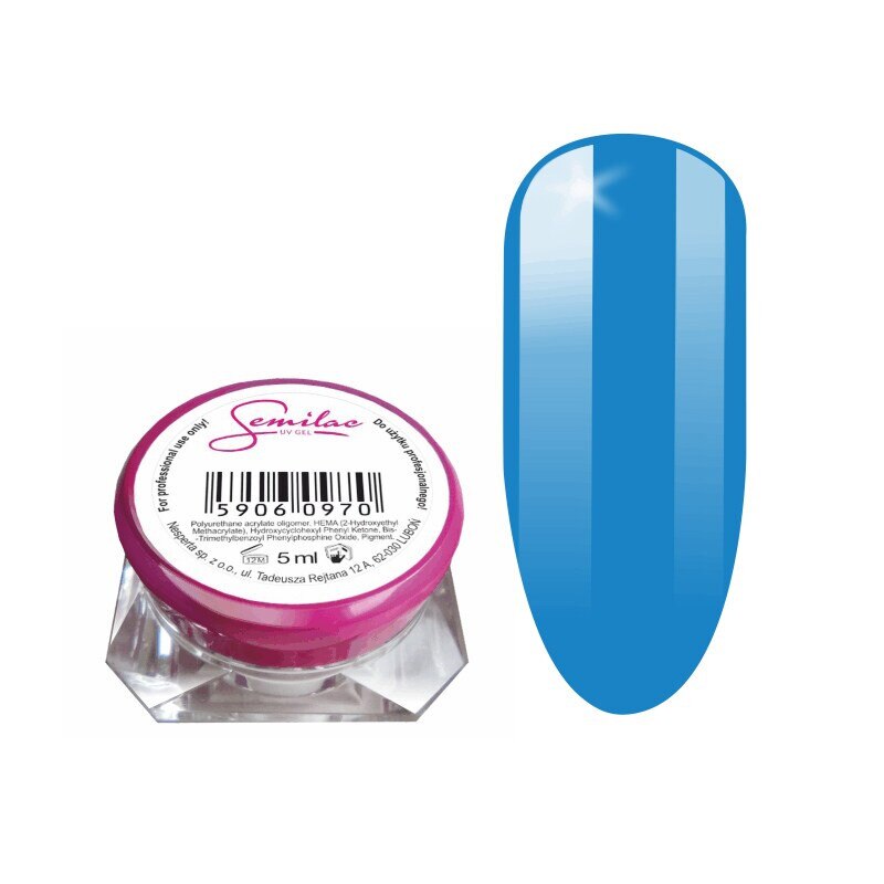 Gel UV color pentru unghii Semilac, 5 g, Blue Lagoon 019