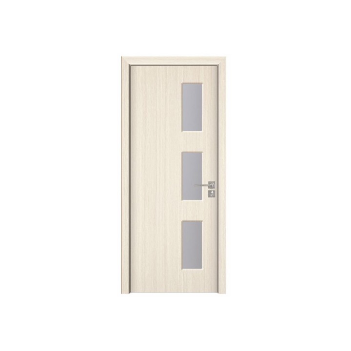 Usa interior din MDF cu toc inclus Novo Doors ND316C, dimensiune 200X80 centimetri, geam sablat, cadru din lemn masiv din rasinoase, balamale si clanta incluse, toc reglabil de 10 centimetri, plinta pe ambele parti, Crem