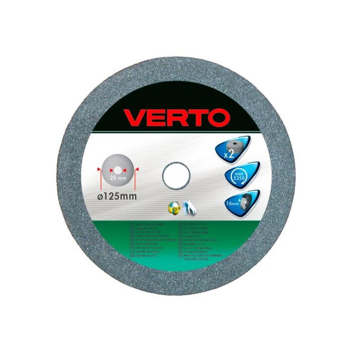 Set de 2 discuri pentru polizor de banc, 125x20mm, 61H603 Verto