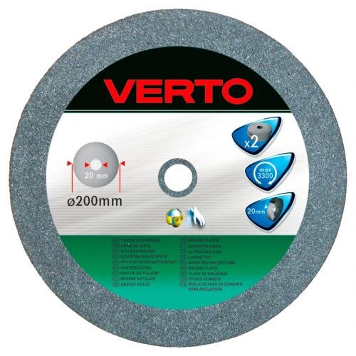 Set de 2 discuri pentru polizor de banc, 200x32mm, 61H607 Verto