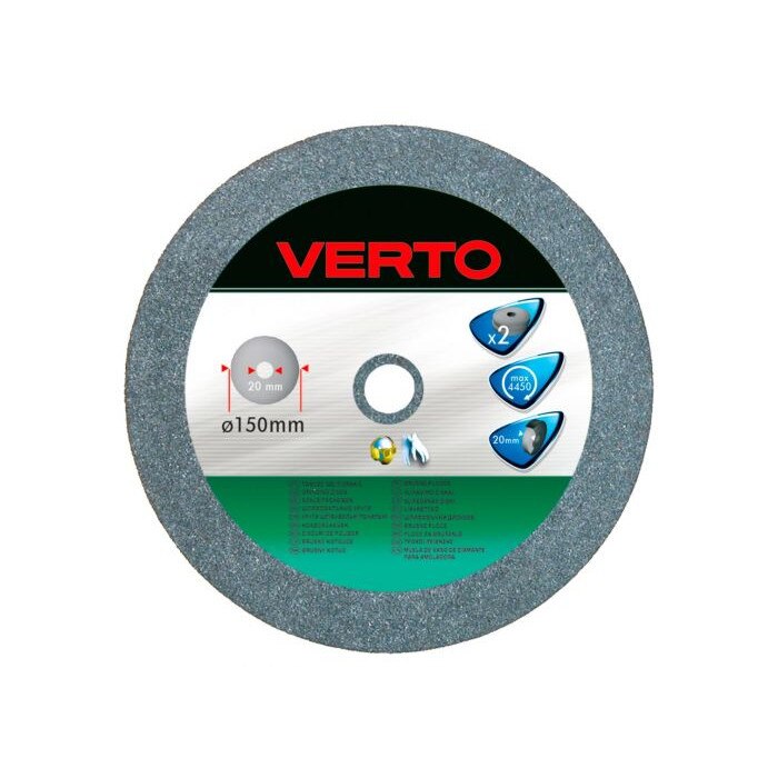 Set de 2 discuri pentru polizor de banc, 150x20mm, 61H605 Verto