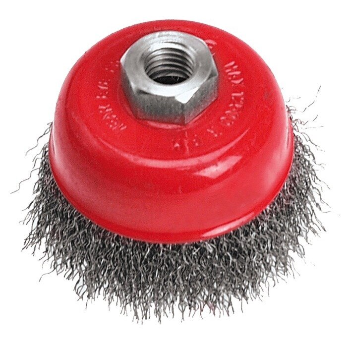 Perie de tip cupa, sarma, diametru 100 mm, prindere M14, 62H111, Verto