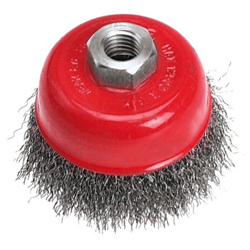 Perie de tip cupa, sarma, diametru 100 mm, prindere M14, 62H111, Verto Perie de tip cupa, sarma, diametru 100 mm, prindere M14, 62H111, Verto